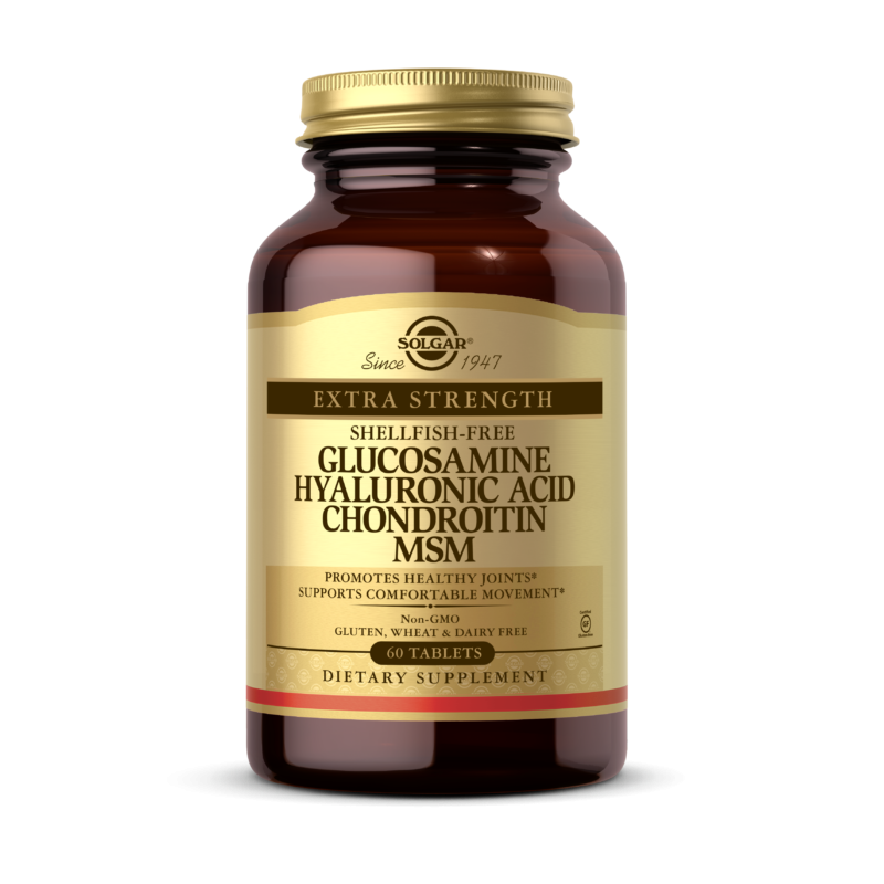 Glukozamina, Kwas hialuronowy, Chondroityna i MSM (60 tabl.) Solgar