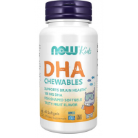 Kids Chewable DHA dla dzieci do żucia 100 mg (60 kaps.) Now Foods