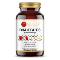 DHA + EPA + D3 - Kwasy Omega-3 250 mg + Witamina D3 200 IU (60 kaps.) Yango