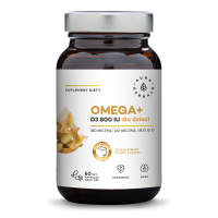 Omega+ dla dzieci (kapsułki twist-off) - Kwasy Omega 3 180 EPA 120 DHA + Witamina D3 800 IU (60 kaps.) Aura Herbals
