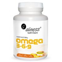 Omega 3-6-9 - Olej rybi + Olej lniany + Olej z nasion słonecznika (90 kaps.) Aliness
