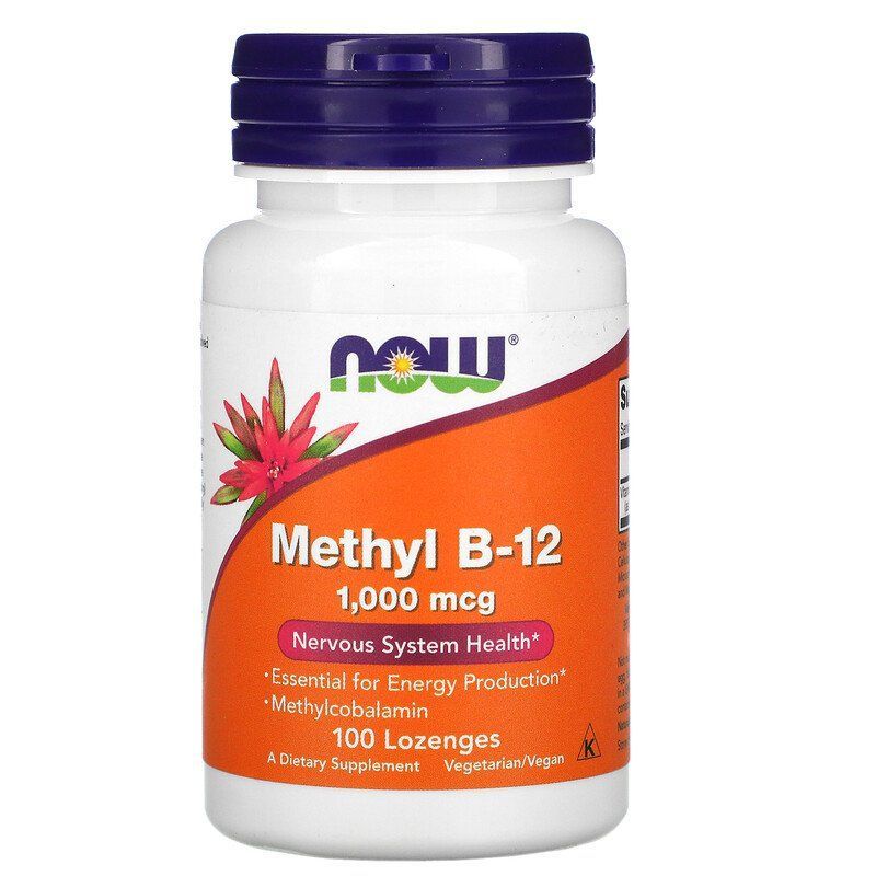 Methyl B-12 - Witamina B12 do ssania /metylokobalamina/ 1000 mcg (100 tabl.) NOW Foods