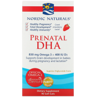 Prenatal DHA - Omega 3 830 mg + Witamina D3 400 IU o smaku truskawkowym (90 kaps.) Nordic Naturals