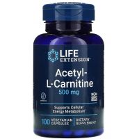 Acetyl L-Carnitine - Acetyl L-Karnityna 500 mg + Witamina C 14 mg (100 kaps.) Life Extension
