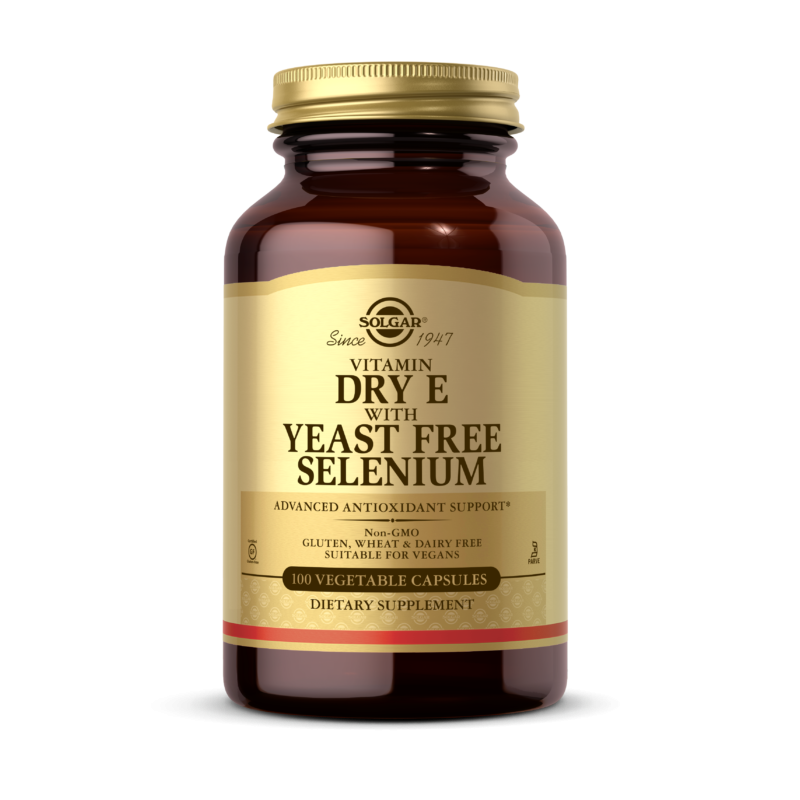 Dry Vitamin E with Yeast Free Selenium - Witamina E + Selen (100 kaps.) Solgar