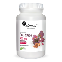 Lapacho - Pau D'Arco - sproszkowana wewnętrzna kora La Pacho 500 mg (100 kaps.) Aliness