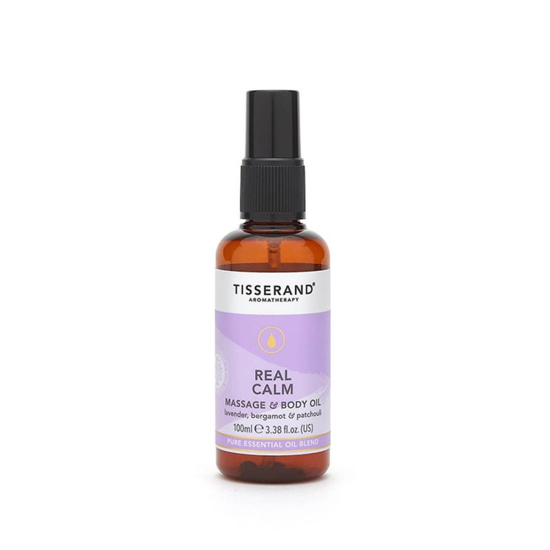 Real Calm Massage & Body Oil - Olejek do masażu Lawenda + Bergamotka + Paczuli (100 ml) Tisserand
