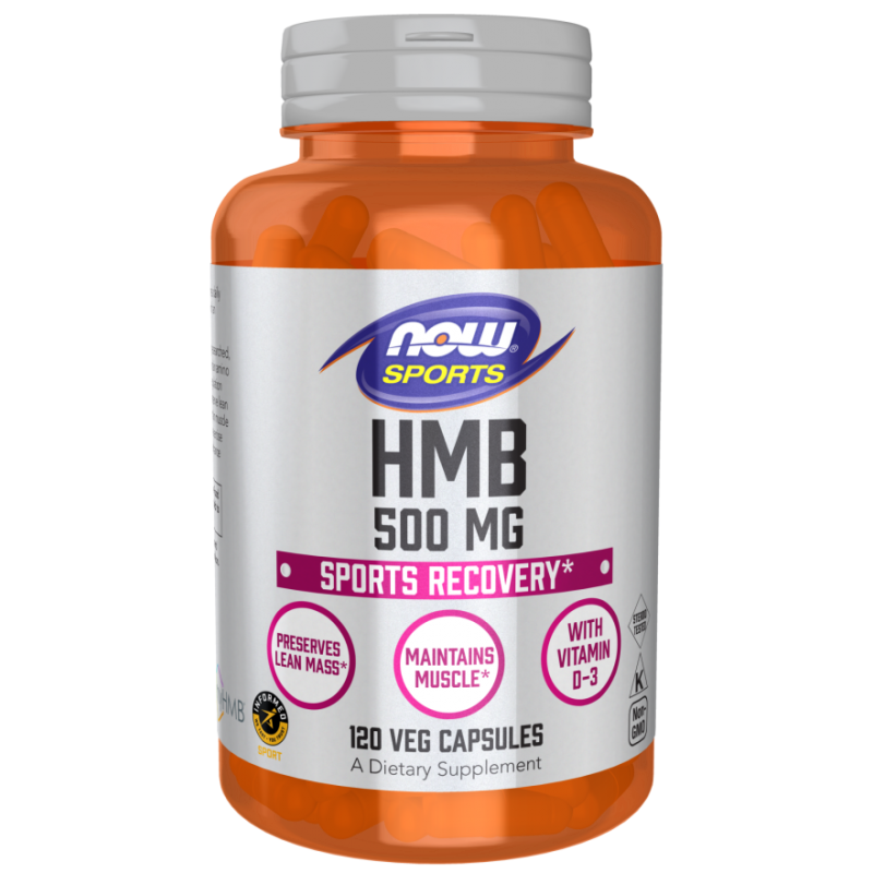 HMB – Kwas beta-hydroksymetylomasłowy 500 mg (120 kaps.) NOW Foods