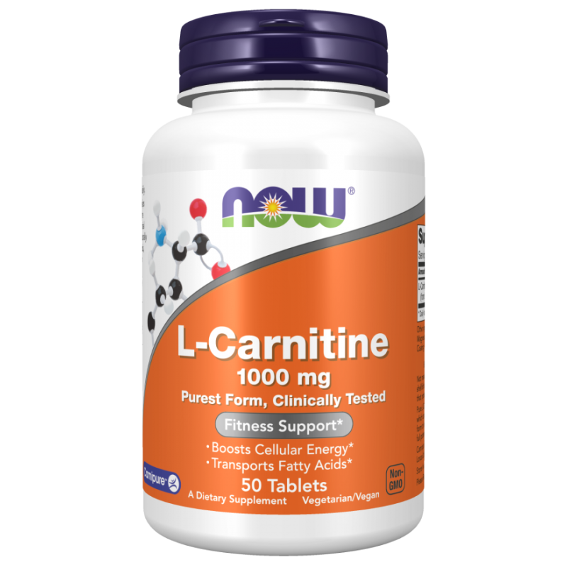 L-Carnitine 1000mg - L-Karnityna (50 tabl.) NOW Foods