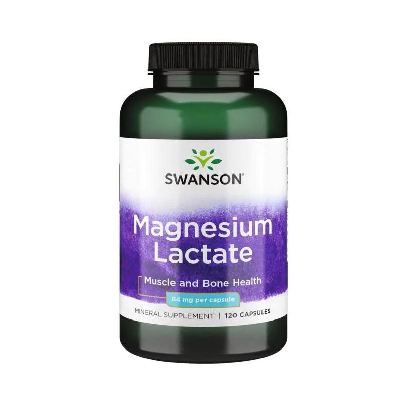 Magnesium Lactate - Magnez /mleczan magnezu/ + L-leucyna (120 kaps.) Swanson