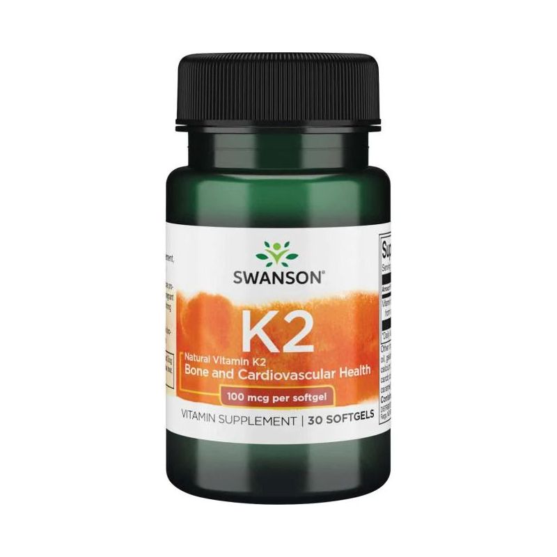 Witamina K2 MK-7 100 mcg z fermentowanej soi (30 kaps.) Swanson
