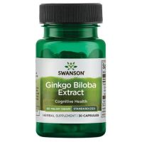 Ginkgo Biloba Extract - standaryzowany Miłorząb japoński 60 mg (30 kaps.) Swanson