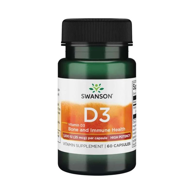 Vitamin D3 - Witamina D3 1000 IU 25 mcg /cholekalcyferol/ (60 kaps.) Swanson