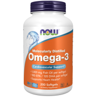 Omega 3 - DHA 120 mg + EPA 180 mg (200 kaps.) NOW Foods