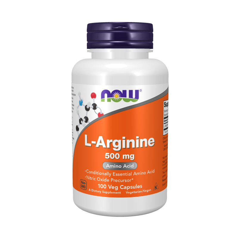 L-Arginina 500 mg (100 kaps.) NOW Foods