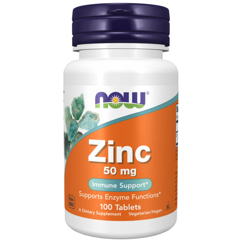 Zinc - Cynk /glukonian cynku/ 50 mg (100 tabl.) NOW Foods