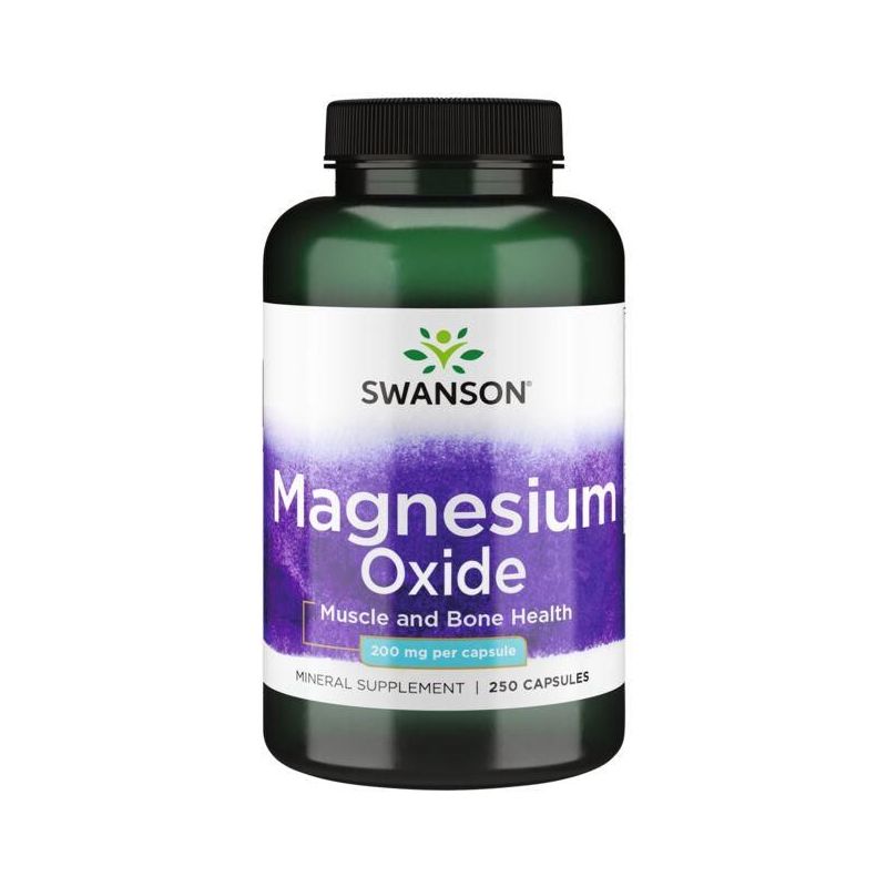 Magnesium - Magnez /tlenek magnezu/ 200 mg (250 kaps.) Swanson