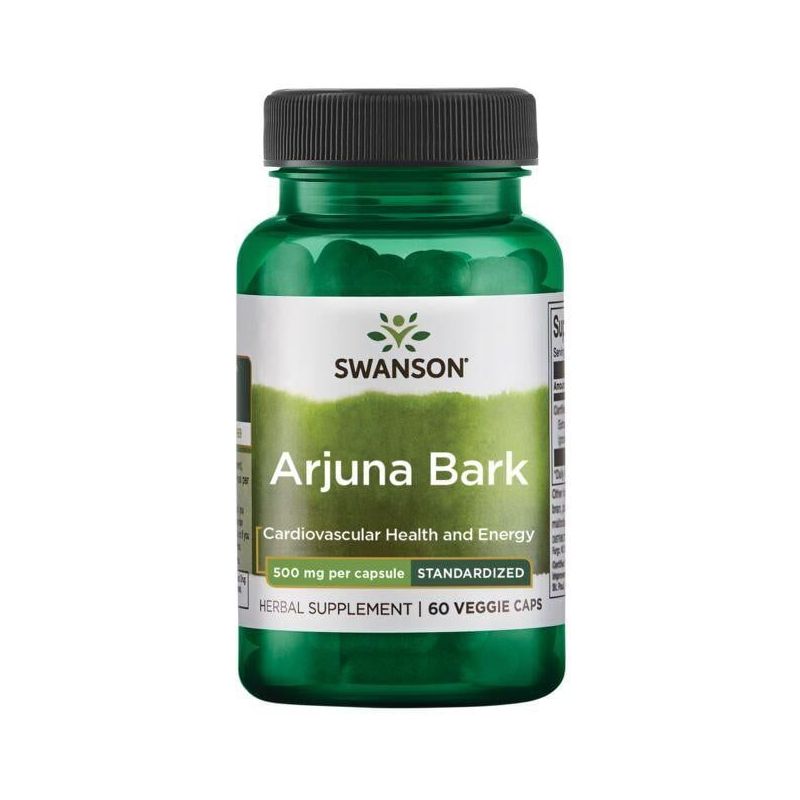 Migdałecznik Arjuna Bark -  0,5% Kwasu Arjunowego - Kwas Arjunowy 500 mg (60 kaps.) Swanson