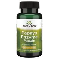 Enzym Papaina 12000 USP - Papaya Enzyme Papain 100 mg (90 kaps.) Swanson