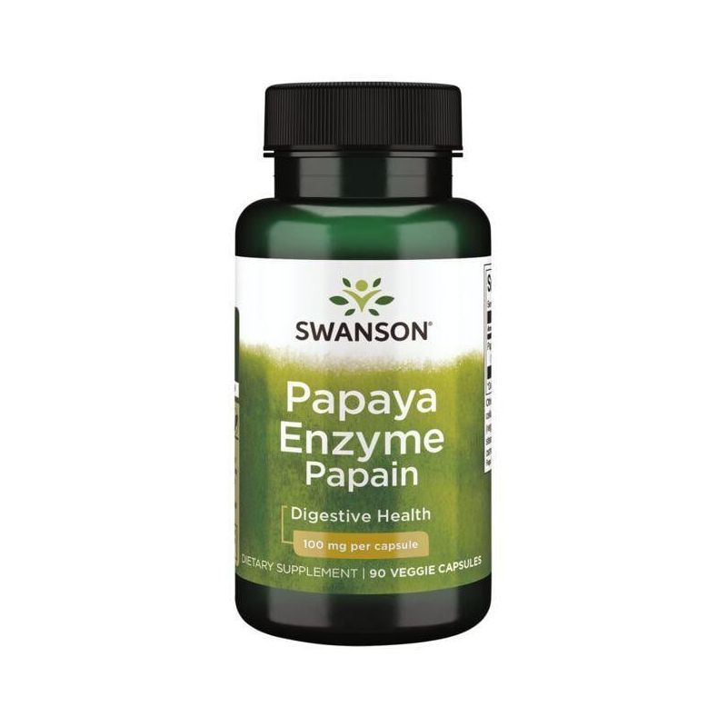 Enzym Papaina 12000 USP - Papaya Enzyme Papain 100 mg (90 kaps.) Swanson