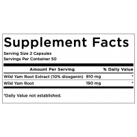 Wild Yam Root - Dziki Pochrzyn (korzeń + ekstrakt) 500 mg (100 kaps.) Swanson