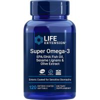 Super Omega-3 EPA/DHA z Lignanami Sezamowymi i Ekstraktem z Oliwek (120 kaps.) Life Extension
