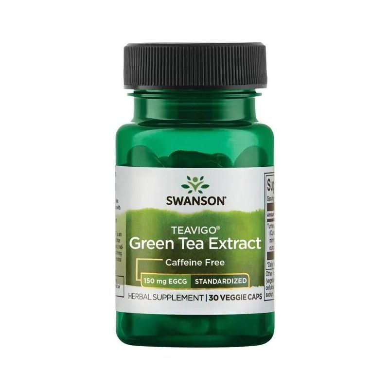 Teavigo Green Tea Extract Caffeine Free (EGCg) - bezkofeinowy ekstrakt z Zielonej Herbaty (30 kaps.) Swanson