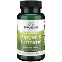 Full Spectrum Ginger & Turmeric - Imbir 300mg + Kurkuma 300 mg (60 kaps.) Swanson