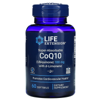 Super-Absorbable CoQ10 with d-Limonene - Koenzym Q10 Ubichinon Kaneka 100 mg + D-Limonen 100 mg (60 kaps.) Life Extension