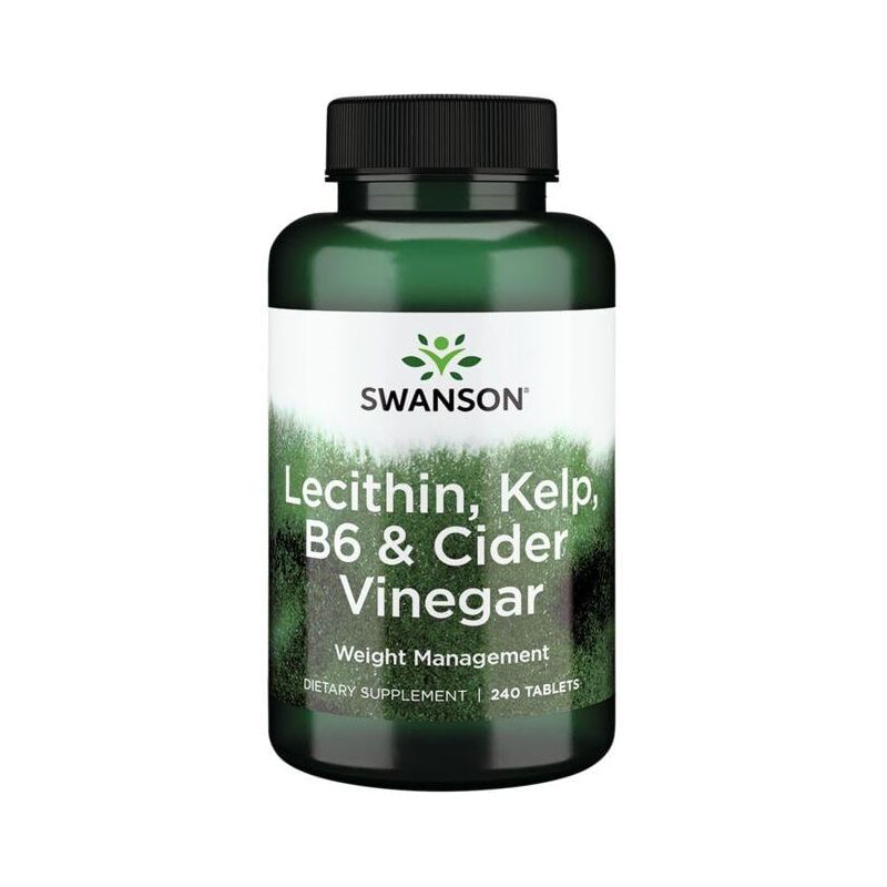 Lecithin, Kelp, B6 & Cider Vinegar - Lecytyna + Kelp + Lucerna + Witamina B6 + Ocet jabłkowy (240 tabl.) Swanson