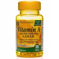 Witamina A z olejem z wątroby dorsza - Vitamin A with Fish Liver Oil (100 kaps.) Holland & Barrett