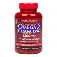 Omega 3 Fish Oil with Vitamin D3 - Omega 3 1200 mg  + Witamina D3 1000 IU (90 kaps.) Holland & Barrett