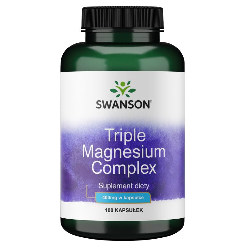 Triple Magnesium Complex - Magnez /tlenek + cytrynian + l-askorbinian magnezu/ 400 mg (100 kaps.) Swanson