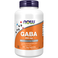GABA 500 mg z witaminą B6 (200 kaps.) NOW Foods dostępny na plantaMED.pl