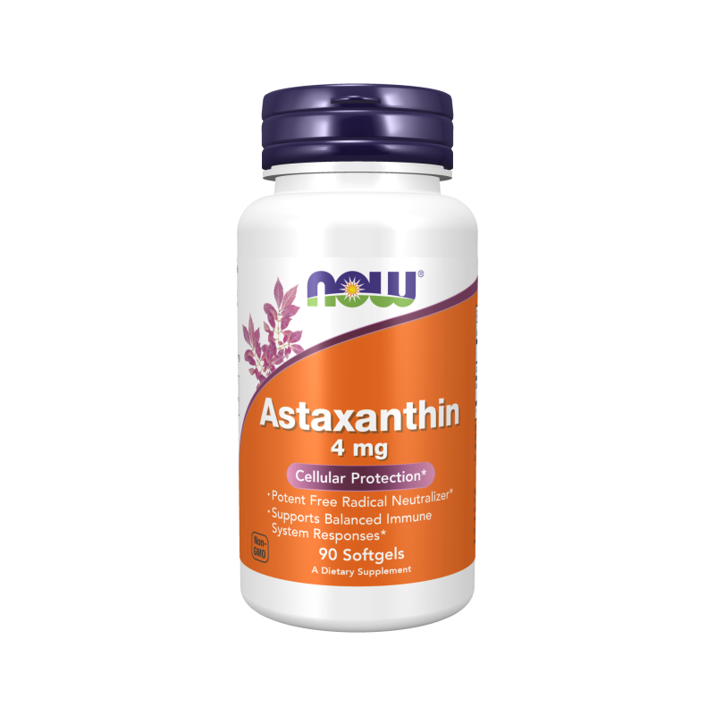 Astaksantyna 4 mg z mikroalg (90 kaps.) NOW Foods dostępny na plantaMED.pl