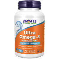 Ultra Omega-3 1000 mg - EPA 500 mg  + DHA 250 mg (90 kaps.) NOW Foods