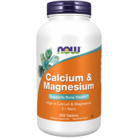 Calcium & Magnesium - Wapń 500 mg + Magnez 250 mg (250 tabl.) NOW Foods