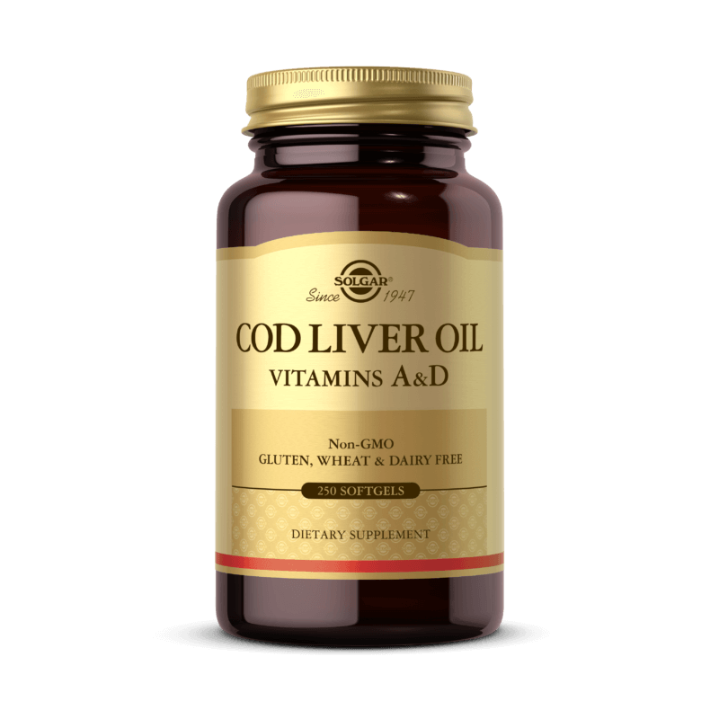 Cod Liver Oil - Tran dorszowy + Witaminy A i D (250 kaps.) Solgar