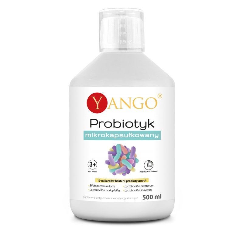Probiotyk mikrokapsułkowany 10 mld CFU + L-glutamina + Witamina C (500 ml) Yango