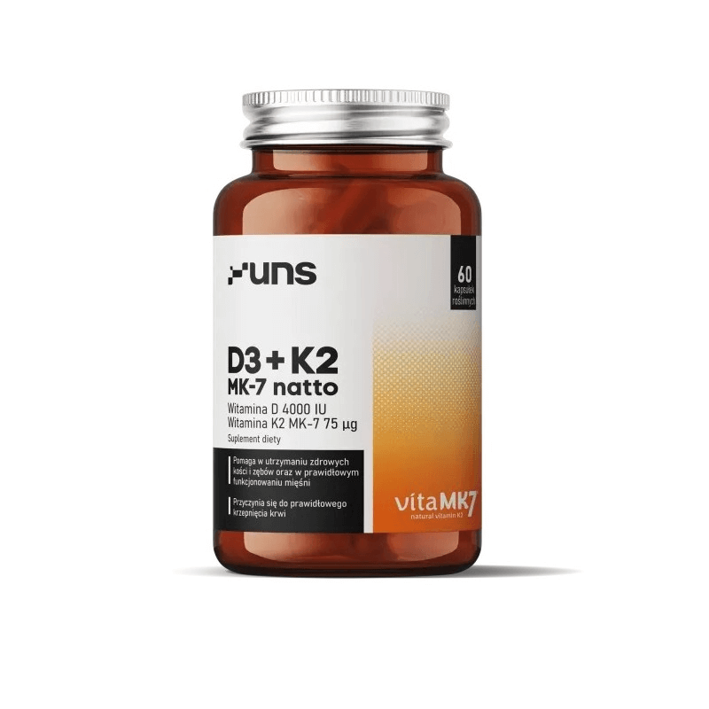 Witamina D3 /cholekalcyferol/ + K2 /vitaMK7®/ (60 kaps.) UNS Supplements