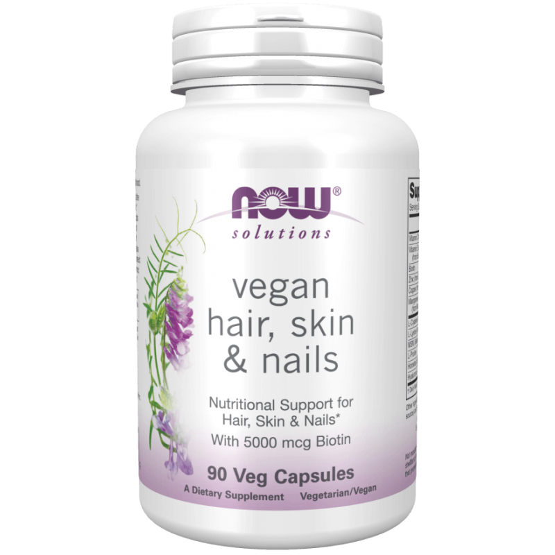 Vegan Hair, Skin & Nails - Włosy, Skóra i Paznokcie (90 kaps.) NOW Foods