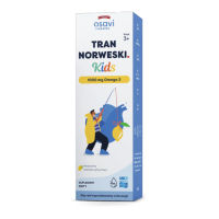 Tran Norweski Kids 1000 mg Omega 3 - smak cytrynowy (50 ml) Osavi