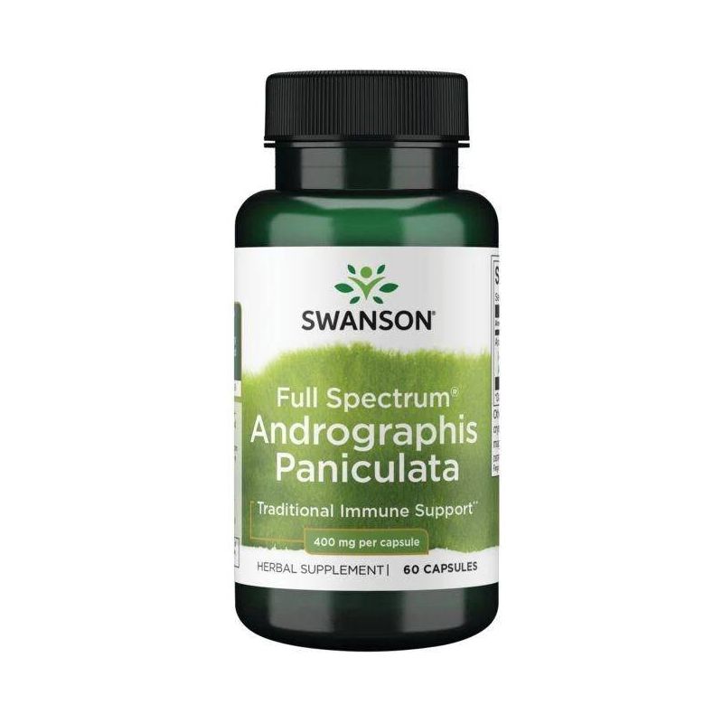Full Spectrum Andrographis Paniculata - Brodziuszka - Andrographis Paniculata 400 mg (60 kaps.) Swanson
