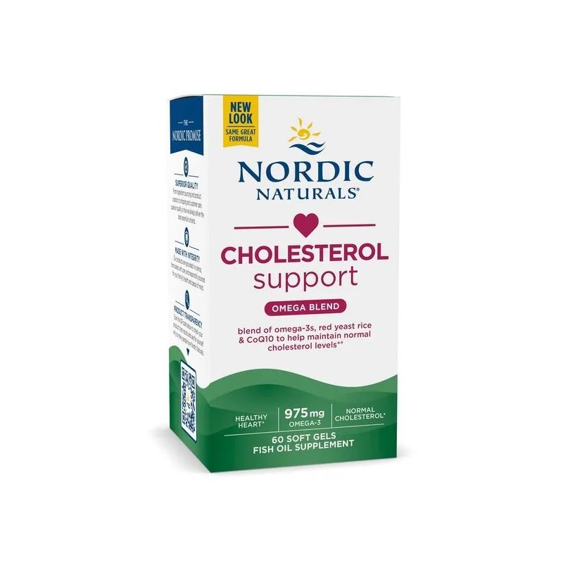 Cholesterol Support  - Kwasy Omega 3 DHA EPA z fermentowanym czerwonym ryżem i Q10 (60 kaps.) Nordic Naturals
