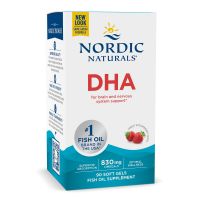 DHA Omega 3 415 mg - Olej rybi o smaku truskawkowym (90 kaps.) Nordic Naturals