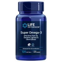 Super Omega-3 EPA/DHA z Lignanami Sezamowymi i Ekstraktem z Oliwek EU (120 kaps.) Life Extension