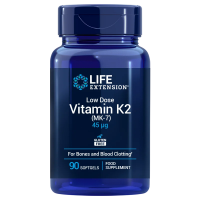 Witamina K2 MK-7 45 mcg - Low Dose Vitamin K2 EU (90 kaps.) Life Extension