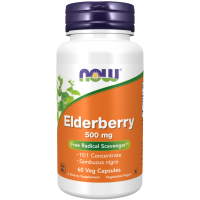 Elderberry 500 mg - Czarny Bez koncentrat 10:1 (60 kaps.) NOW Foods