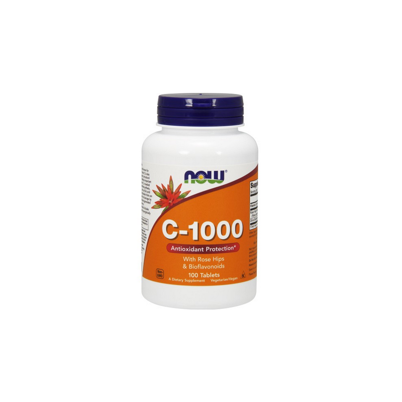 Witamina C 1000 mg z bioflawonoidami i dziką różą (100 tabl.) Now Foods