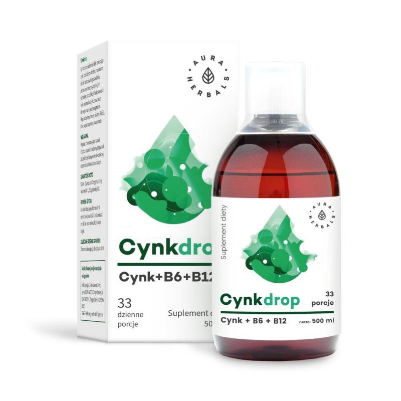 Cynkdrop - Cynk z Wit. B6 i Wit. B12 (500 ml) Aura Herbals